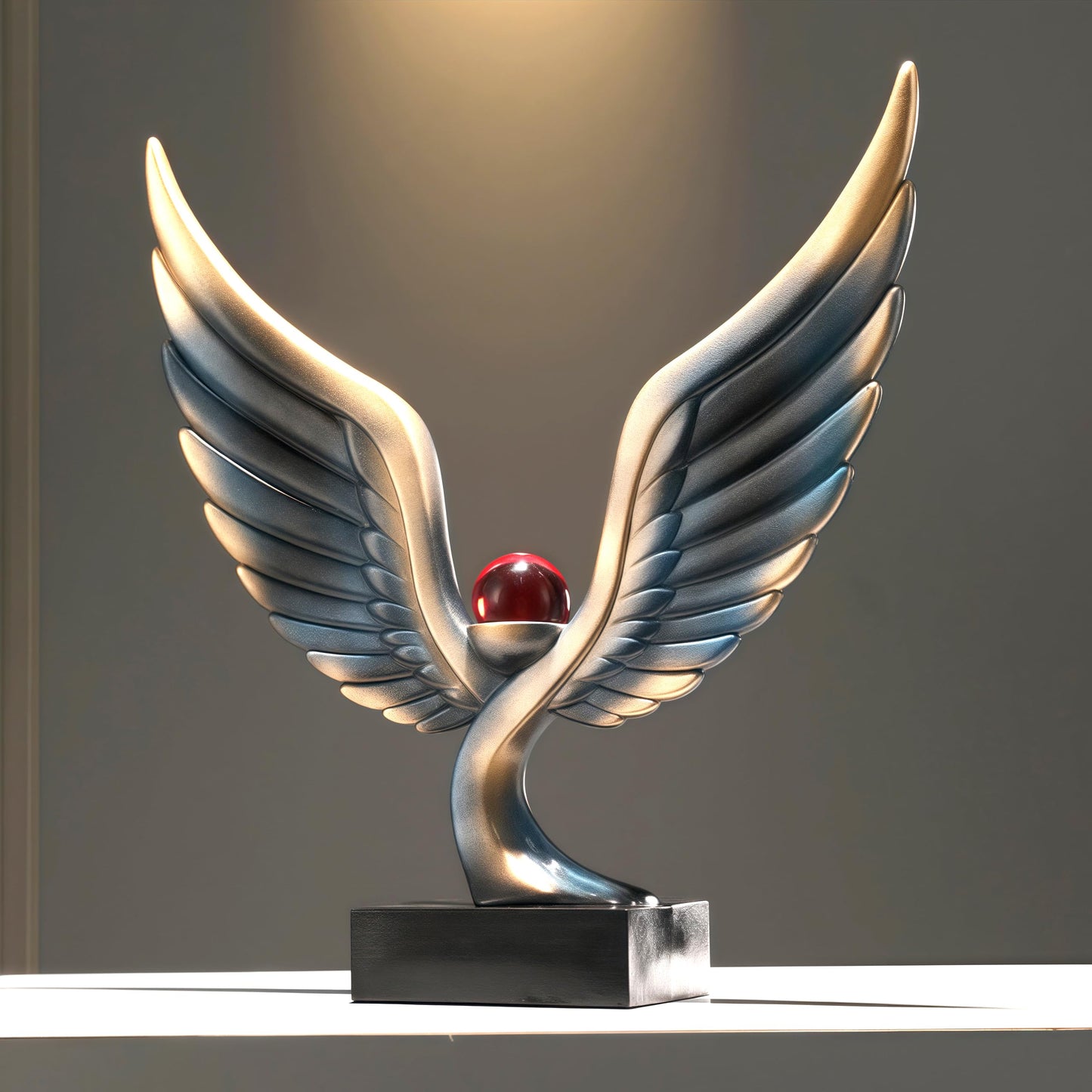 SHTWX Abstract Eagle with Crystal Ball Statue Resin Art Sculpture Frgurines Gift for Home Decor Office Living Room Desktop Display Decorative Decoration (Blue)