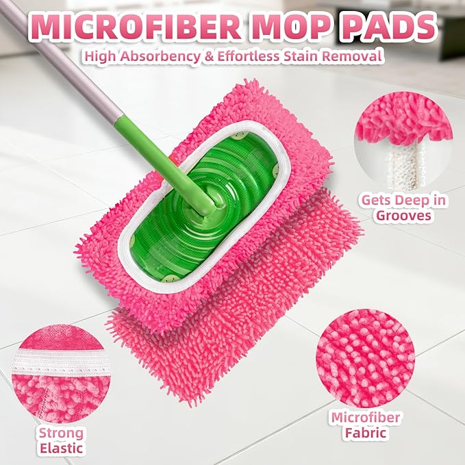 8 Pack Reusable Mop Pads Compatible