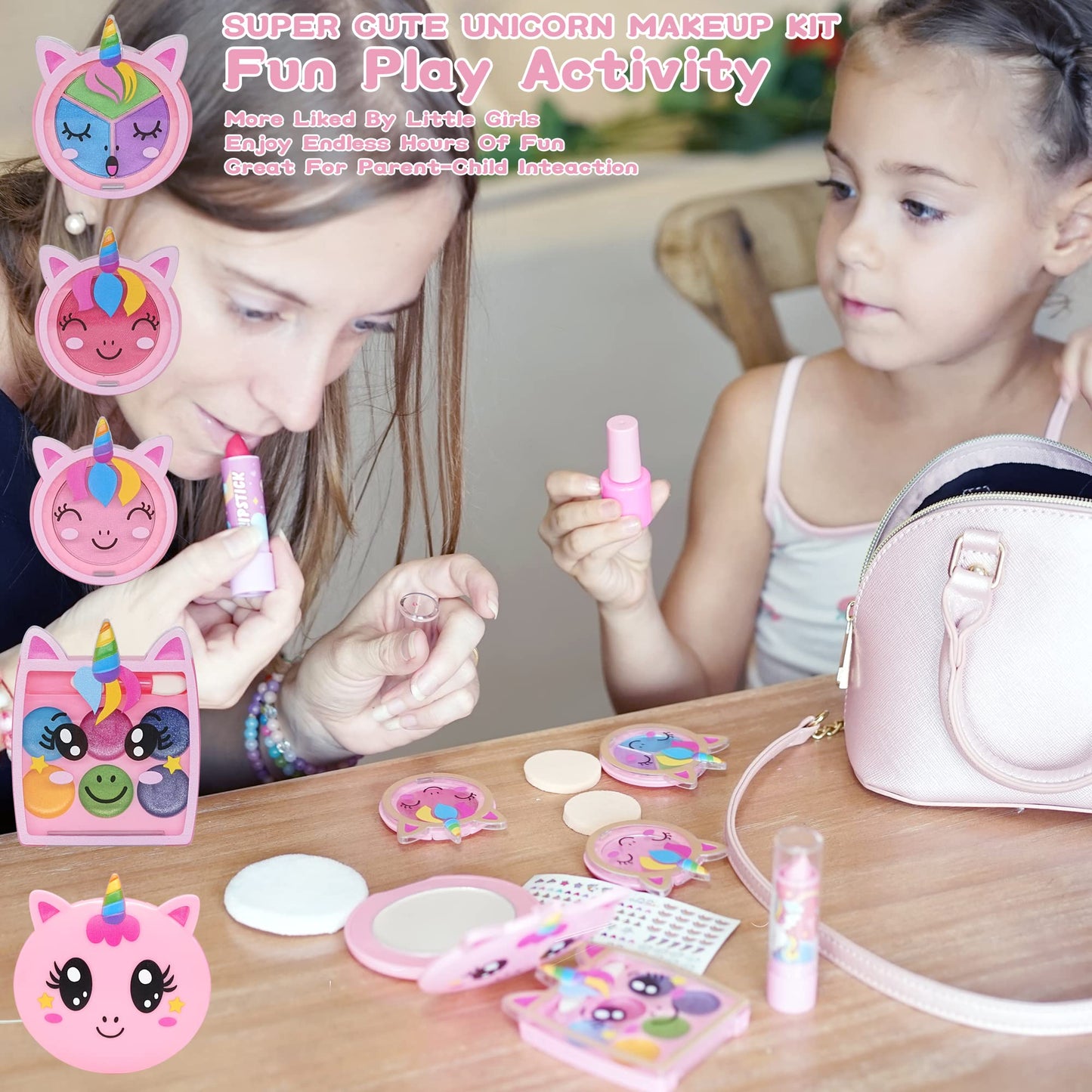 Kids Makeup Sets For Girls - Unicorn Teenage Washable Make Up Starter Kit, Childrens Princess Pretend Play Games Toys Presents, Little Girl Birthday Gifts Set For Age 3 4 5 6 7 8 9 10 11 12 Year Old