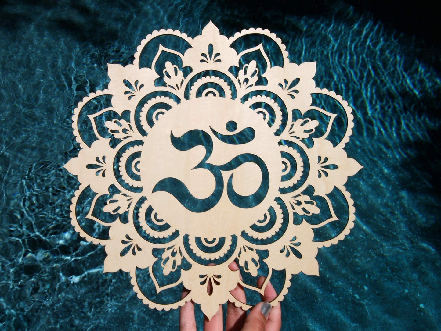 Fourth Level MFG 12" Sacred Om, Sacred Geometry Wood Wall Art, Sacred Sound Symbol, Mandala, Zen Home Decoration for Yoga and Meditation, Good Chakra Energy Spiritual Altar Decor
