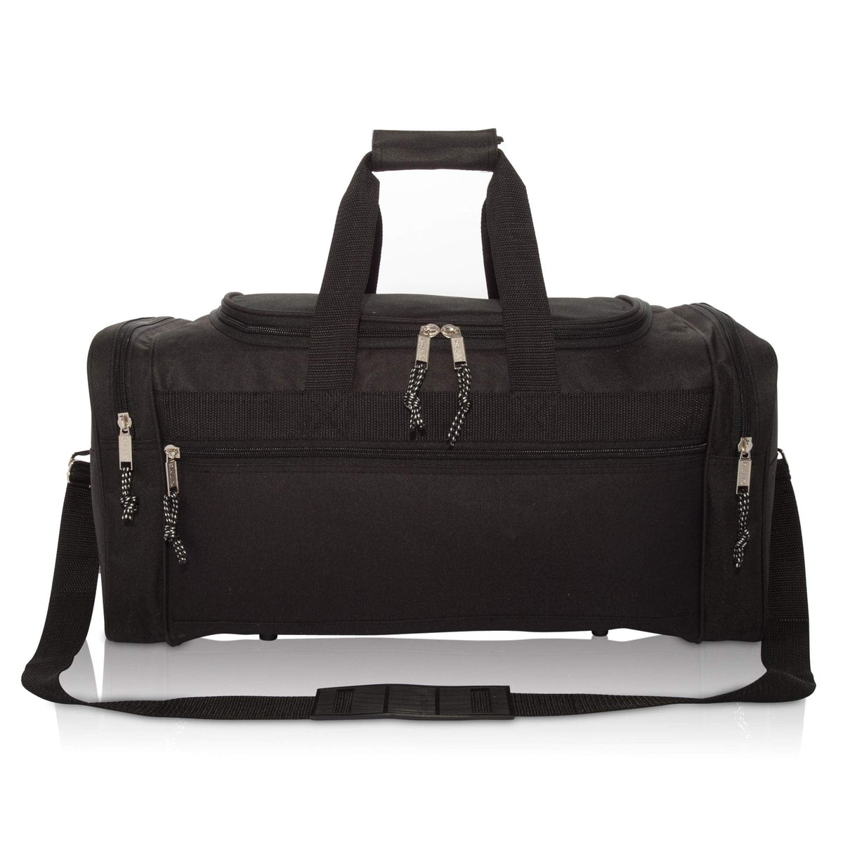 DALIX 21" Blank Sports Duffle Bag Gym Bag Travel Duffel Adjustable Strap in Black