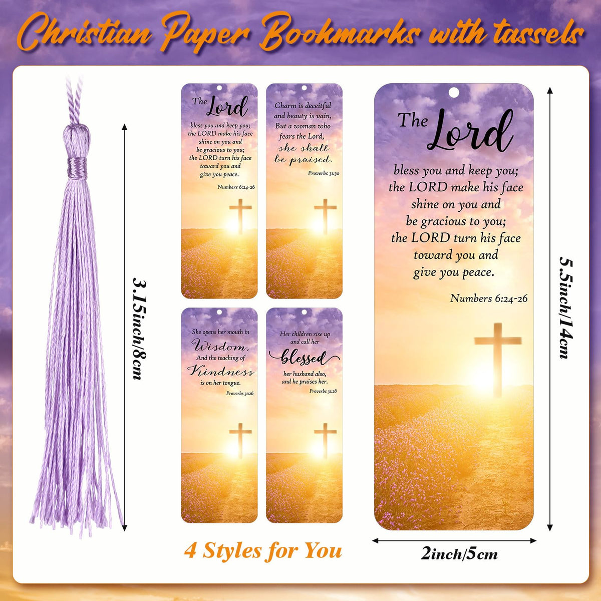 Chiisong 100 Sets Christian Bookmark for Mom Mother's Day Gift Bible Verses Bookmark with Tassel Religious Inspirational Scripture Book Marks, Gift for Mom Mother's Day Women Church Book Lover