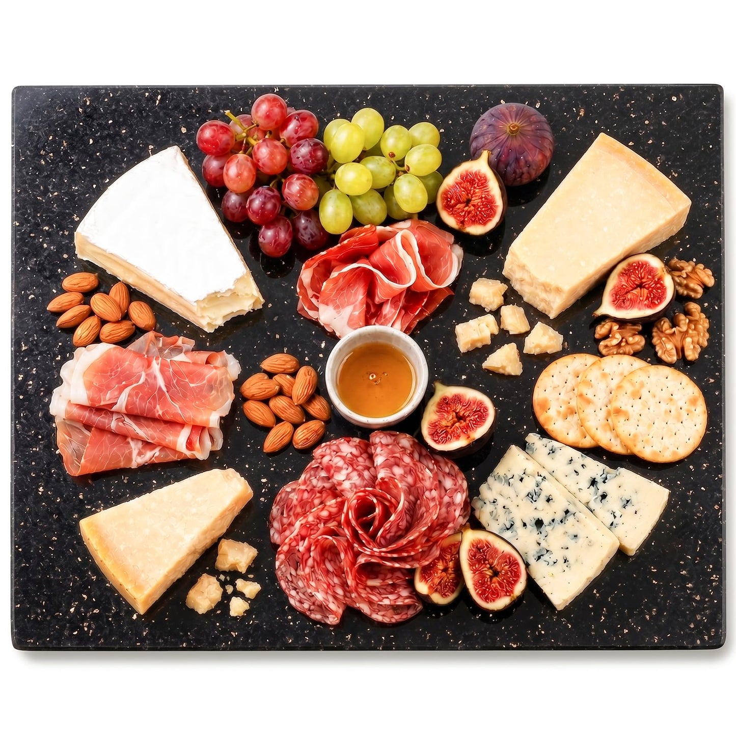DACHUN Natural Granite Cutting Board For Kitchen,With Non-Slip Feet,For Cake Dough,Large Marble Stone Pastry Slab 16x20 Inch, Black
