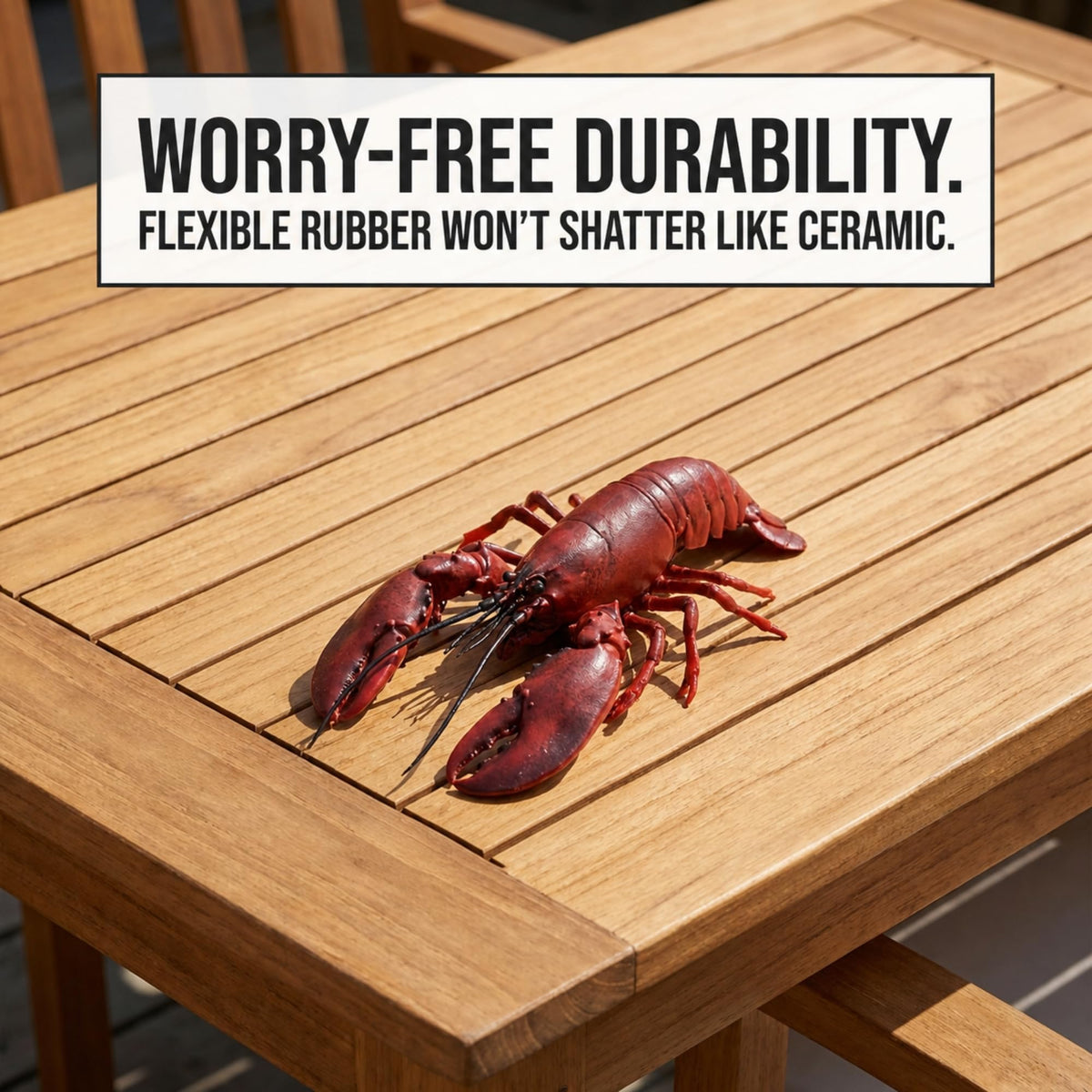 The Bridge Collection Decorative Rubber Lobster Figurine – Realistic Red Lobster Accent for Coastal Decor – Nautical Seafood Display Piece