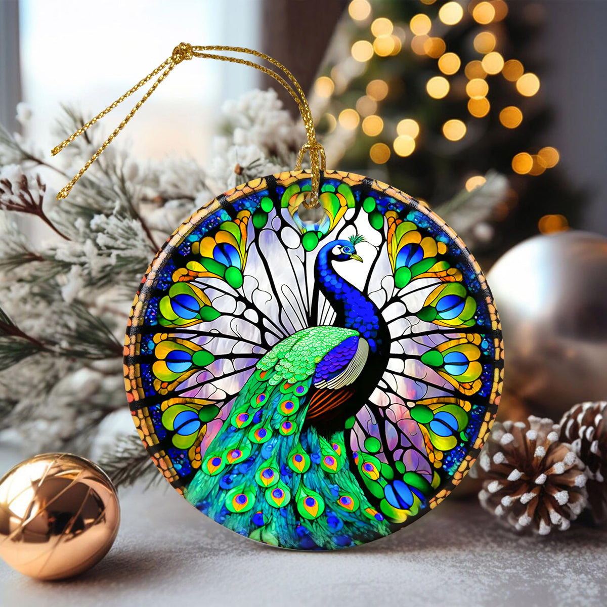Touber Peacock Christmas Ornament, Christmas Ornaments for Tree, Christmas Tree Decor, Holiday Ornament