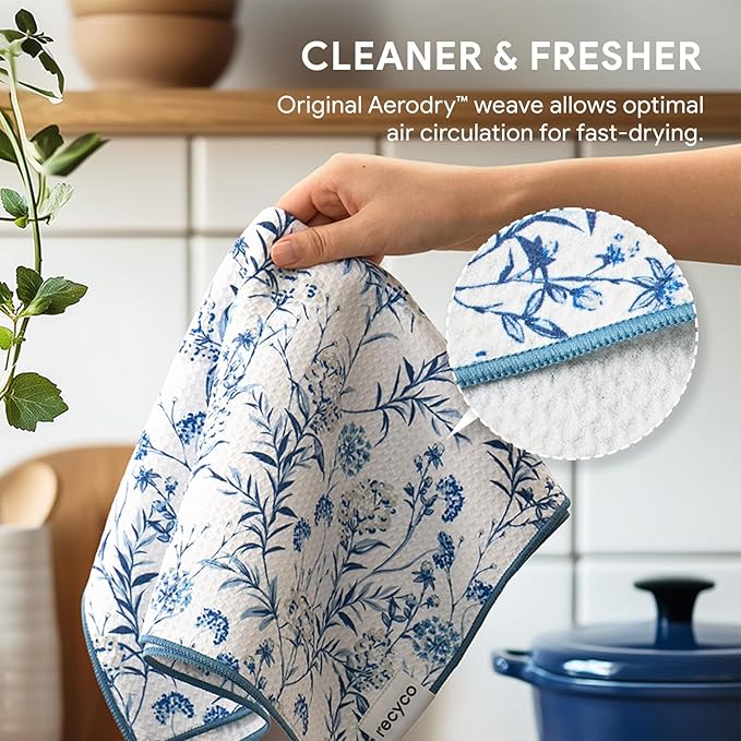 RECYCO Waffle Kitchen Towel Set of 2