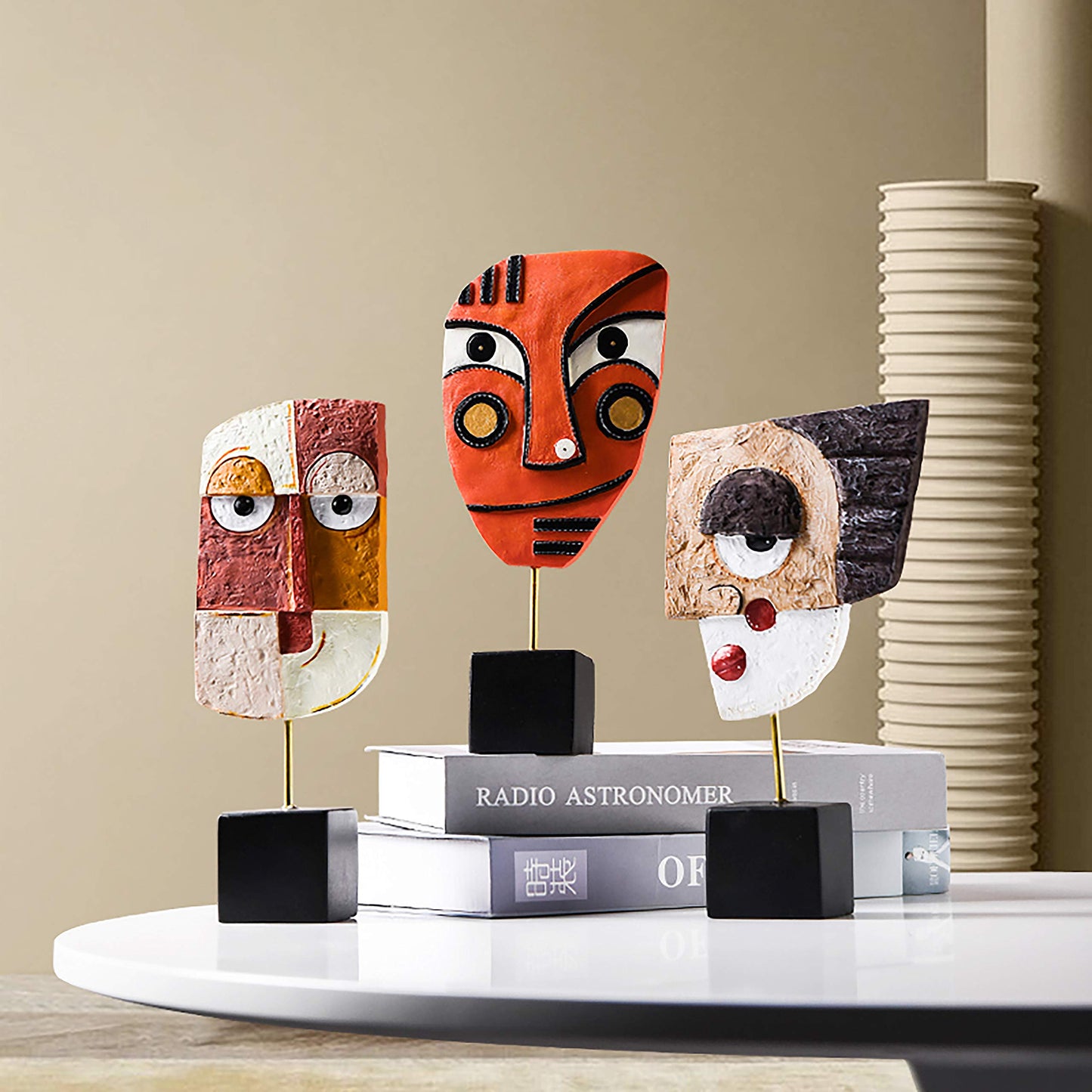 HCCMLOVE High Spirits - Handcrafted Resin Abstract Sculpture for Home Decor, Modern Book Shelf TV Stand, Living Room, Dining Room Table, Bedroom, Office Desktop, Cabinets Decorative Ornaments