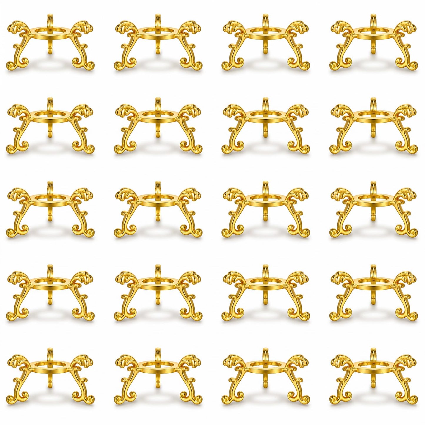 20pcs Gold Crystal Ball Stand Sphere Holder for 40mm-80mm Crystal Balls Sphere Display Holder Easter Egg Display Stand for Home Office Party Decor DIY Art Craft Displaying CrystalsGlass Natural Stone