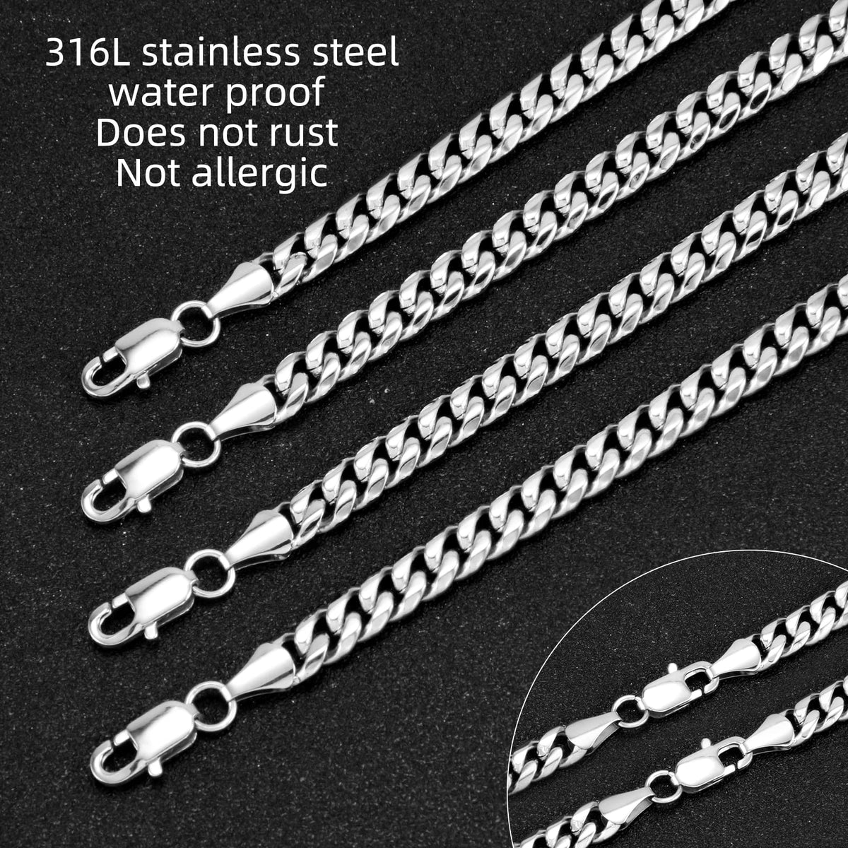 CaptainSteeL Cuban Bracelet for Men and Women, 7/7.5/8/9inch Stainless Steel Bracelet, Gold Plating/Stainless Steel Fashion Jewelry Bracelet, Holiday Gift with Flannel Bag