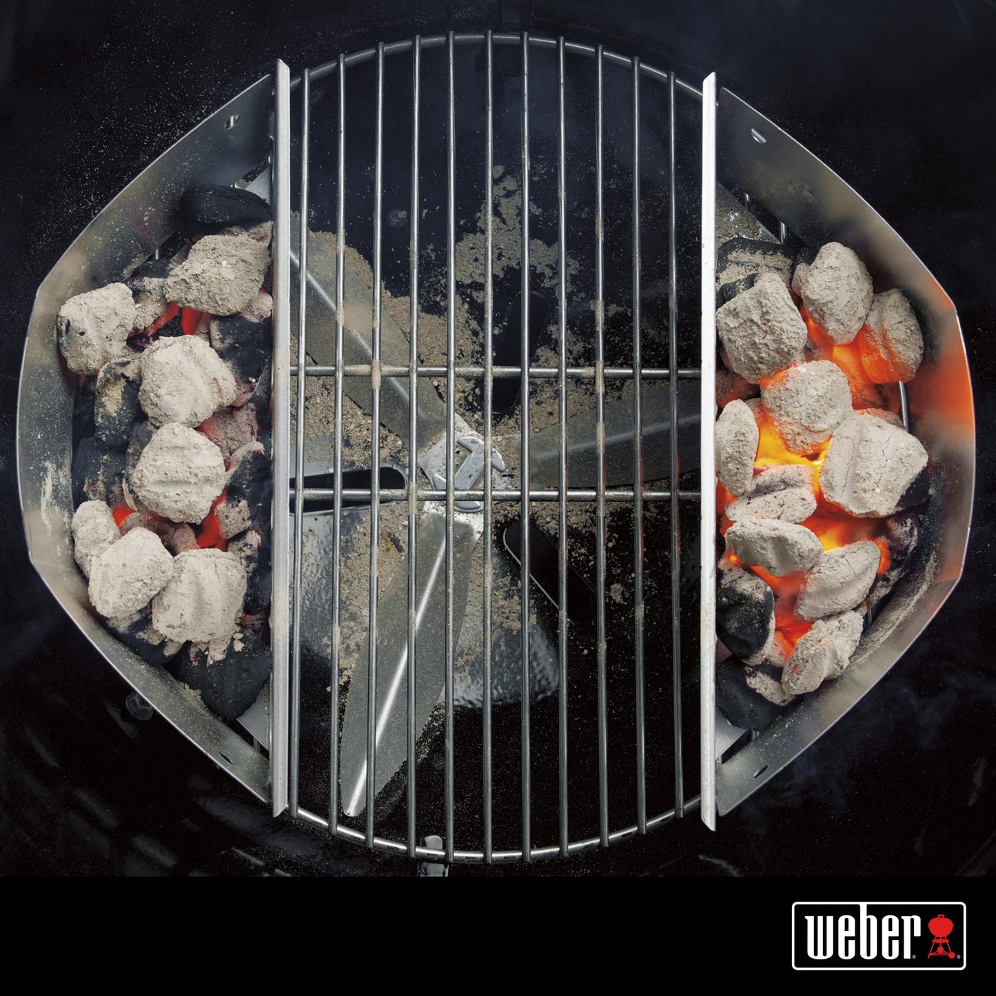 Weber Charcoal Baskets (Set of 2), Made of Robust, galvanised Steel, Ideal for Direct & indirect Grilling with Charcoal/briquettes, Suitable for All 47cm Charcoal barbecues - Silver (7403)