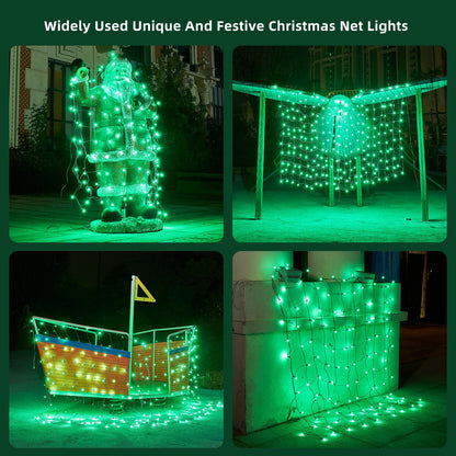 Led Net Lights Christmas Lights Outdoor Green Christmas Net Lighting with 121Led Mini Globe Light 5ftx5ft, Outdoor Indoor Fairy Mesh Net Lighting for Christmas Trees, Bushes, Shrubs Decorations