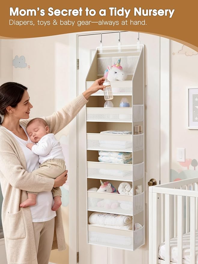Criusia Over the Door Organizer, 6-Shelf Closet Hanging Storage