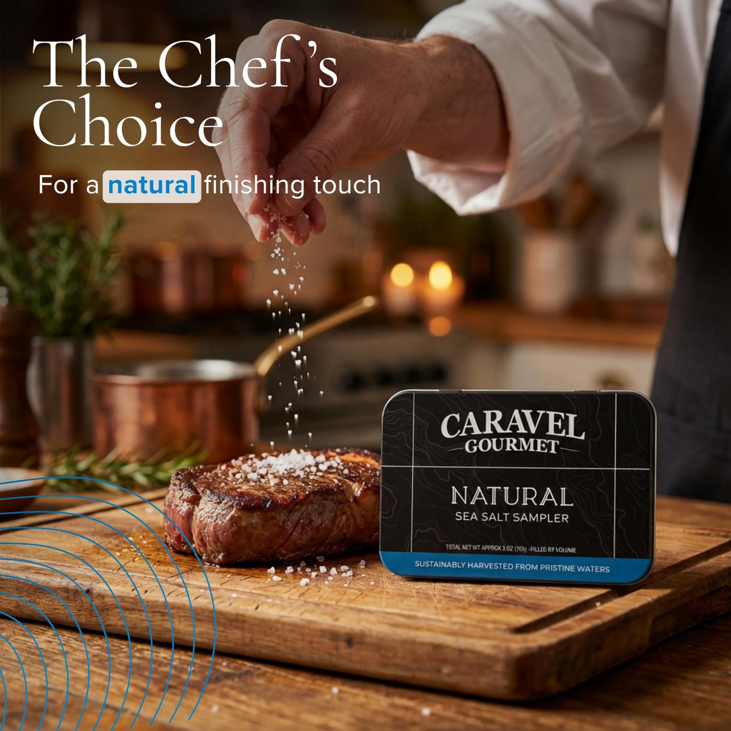 Natural Sea Salt Sampler Set, Pure Finishing with a Rich Taste, Gourmet Cooking Gift and Variety Pack from Around The World, 0.5 oz x Bundle of 6 Imported Salts - Caravel Gourmet