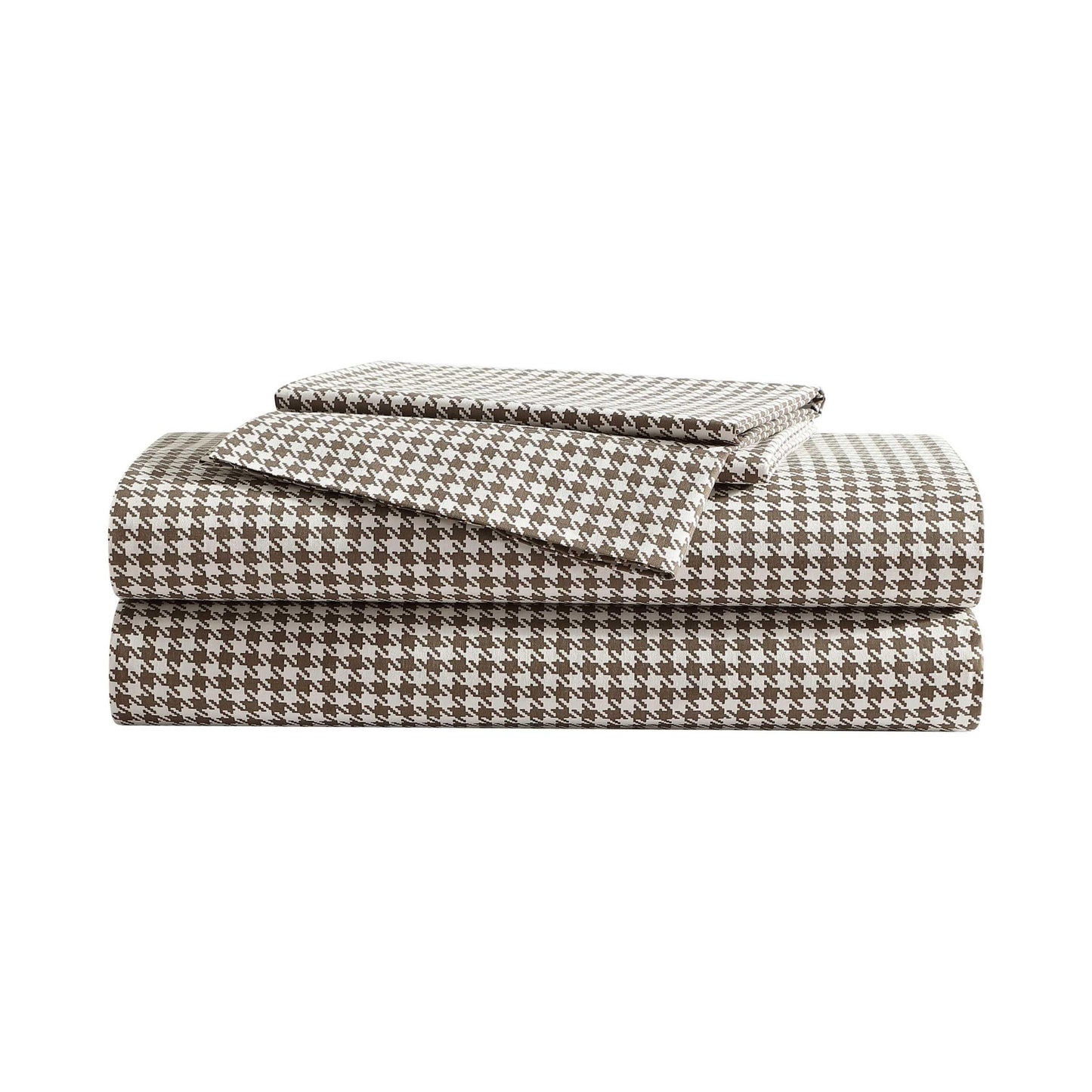 Eddie Bauer - Twin Sheet Set, Crisp & Cooling Sheets w/a Naturally Smooth Cotton Percale Lightweight Feel - Matching Pillowcase & Deep Pocket Fitted Sheet (Harrison Brown)