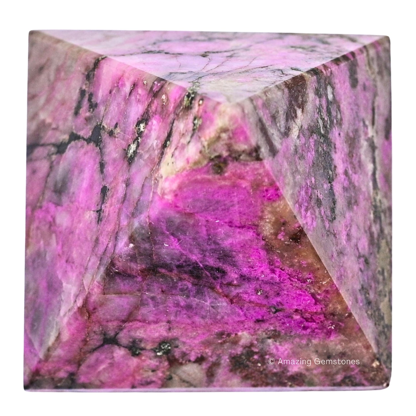 Amazing Gemstone Cobalt Calcite Pyramid Crystal Healing Stones - 1.5" Great Pyramid Figurine of Natural Stone Pyramid for Meditation, Reiki, Chakra Balancing and Crystal Pyramids Grid