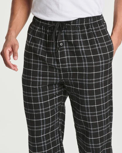 Real Essentials 3 Pack: Mens Pajama Pants Cotton Super Soft Pajamas Men Flannel Bottoms Fleece Buffalo Plaid Pj Gifts Lounge Pants Sleepwear Pijamas Hombres Essentials Woven,Set 2-L