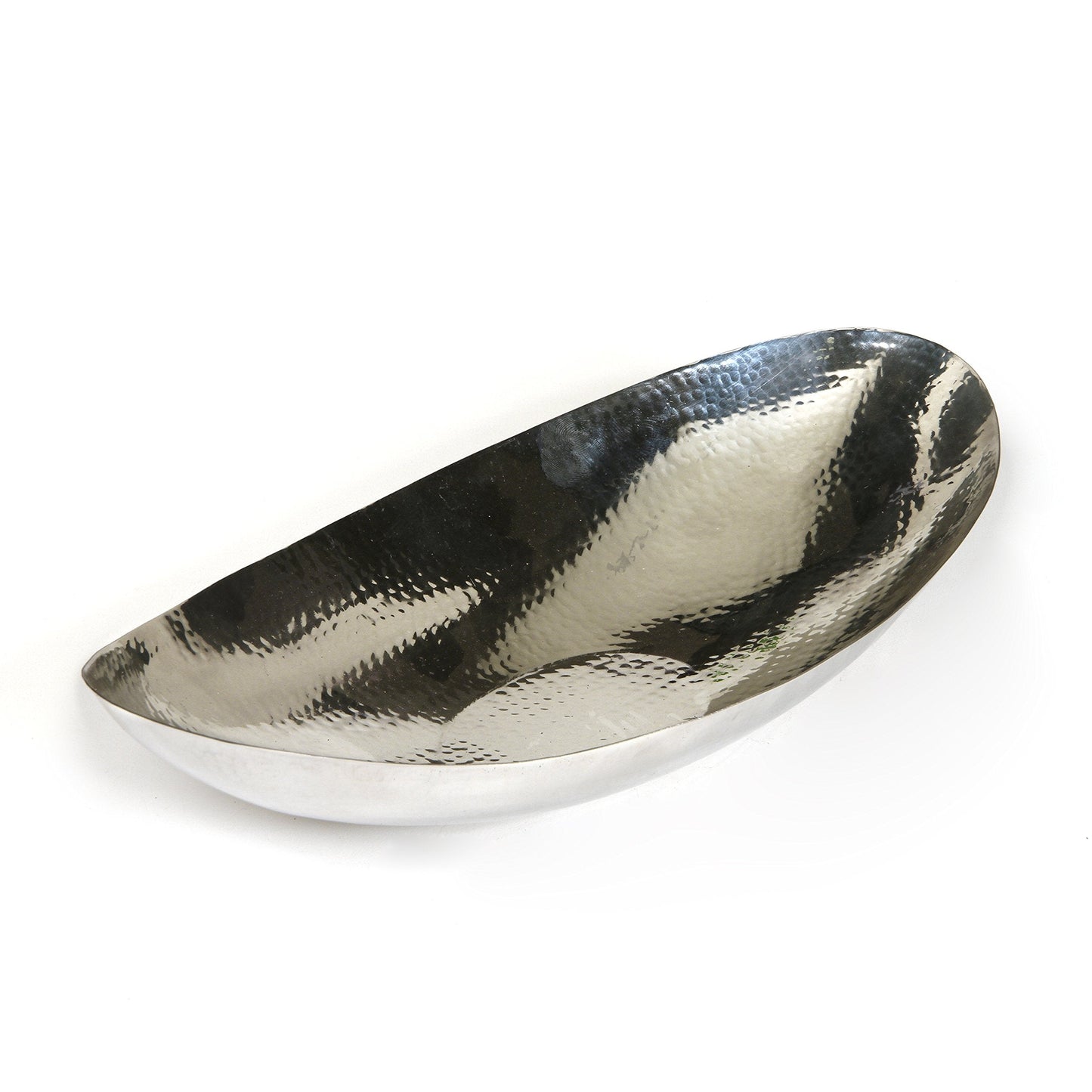 Hosley Hammered Stainless Steel Oval Bowl – 13.5” Decorative Centerpiece for Candles, Orbs, Potpourri & Table Styling | Modern Home & Event Décor