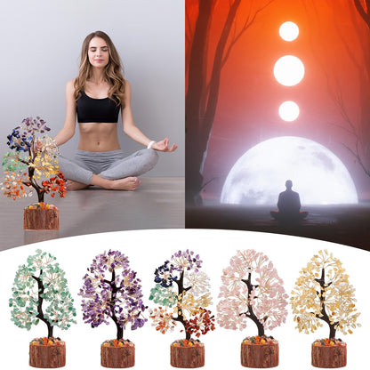 Sunnlejw 7 Chakra Crystal Tree of Life,Handmade Birthday Gifts for Women Mom Sister Boss, Natural Meditation Healing Crystal and Stones for Positive Energy,House Warming Gift, Home Office Decor