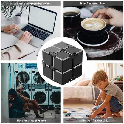 Funxim Infinity Cube Fidget Toy Cube suitable for Adults & Kids, New Version Fidget Finger Toy Stress and Anxiety relief, Killing Time Fidget Toys Infinite Cube