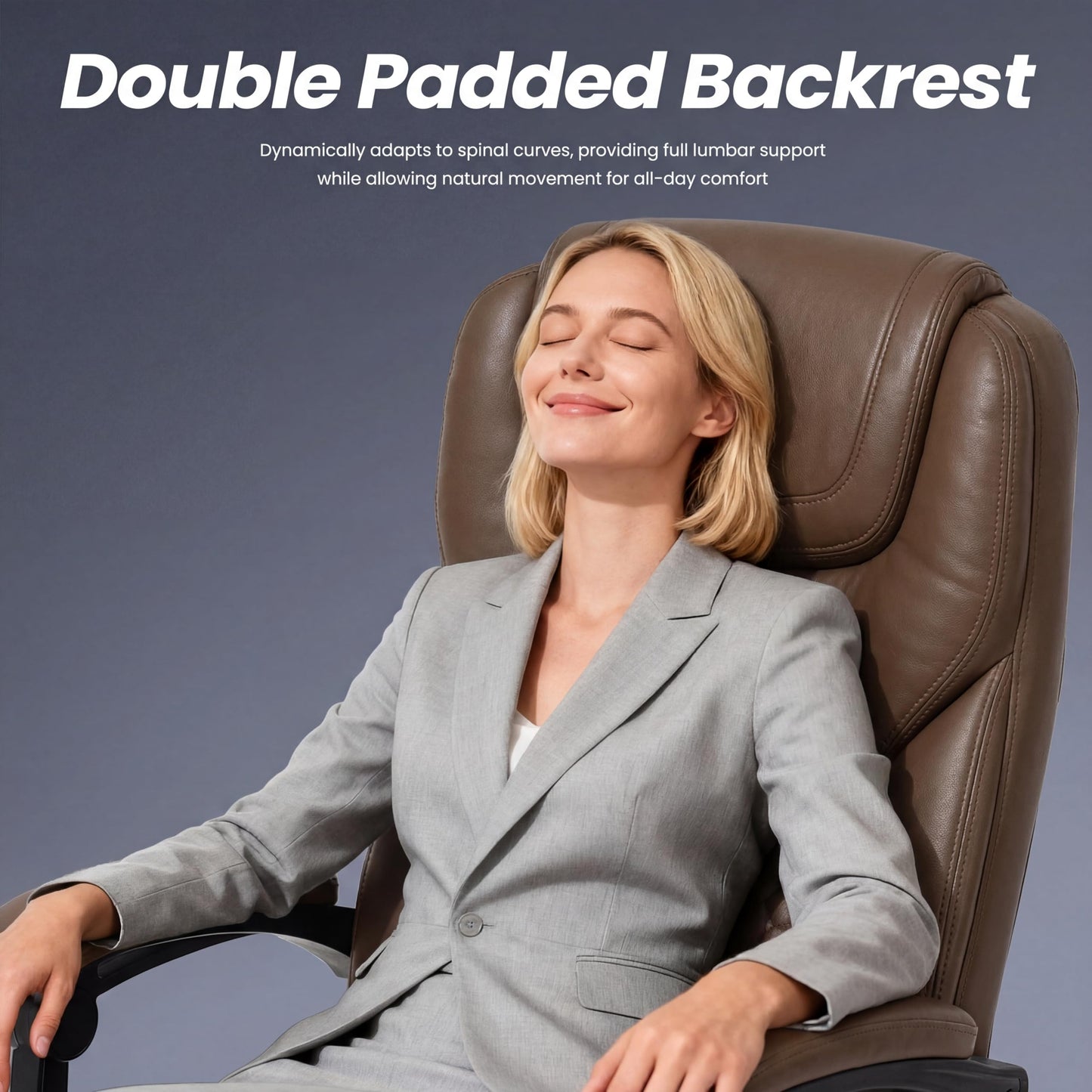 MALOL Massage Office Chair Set of 2 with 3-Level Heat and Footrest – 20-Min Easy Assembly, 300 lbs Big and Tall Desk Chair, PU Leather Ergonomic Executive Computer Chair with Side Pocket, Brown
