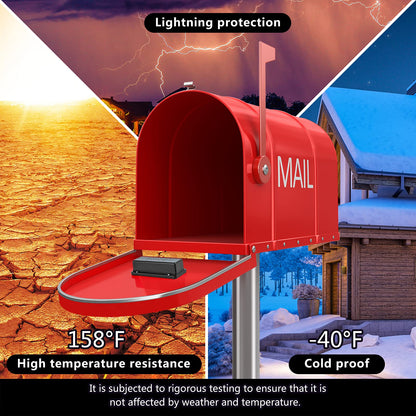 Briidea Mailbox Alarm, Wireless, Battery Powered, White, 500ft Range, LED Flash & Sound Alerts, Low Battery Reminder, Easy Installation, Secure Your Mail & Never Miss an Alert