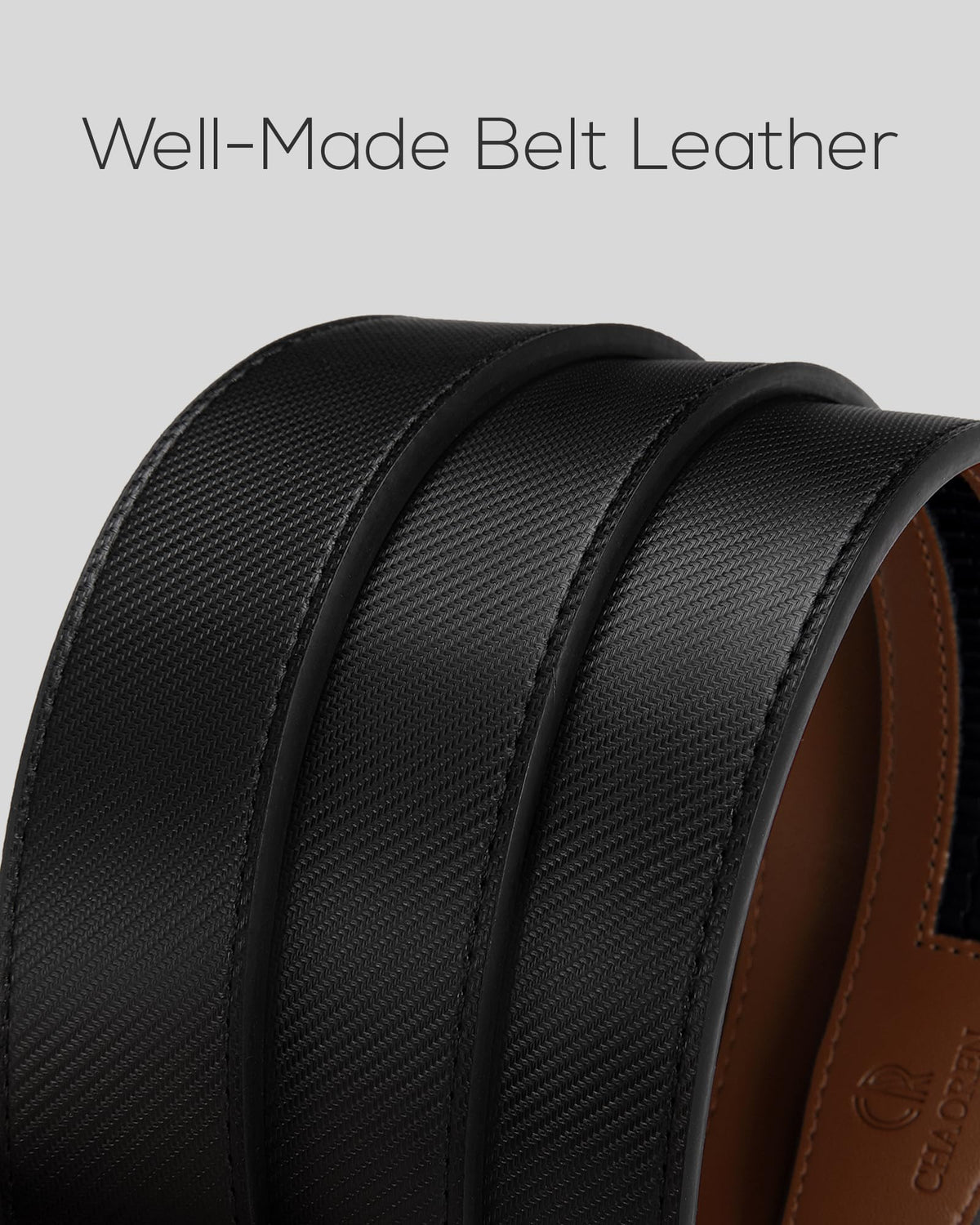 CHAOREN Leather Ratchet Belt for men 1 3/8" for Dress Pants - Micro Adjustable Belt Fit Everywhere