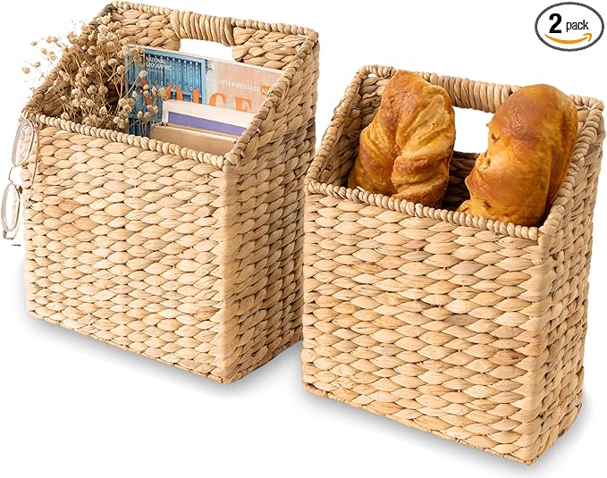 KOLWOVEN Wicker Hanging Storage Baskets, Mail Baskets