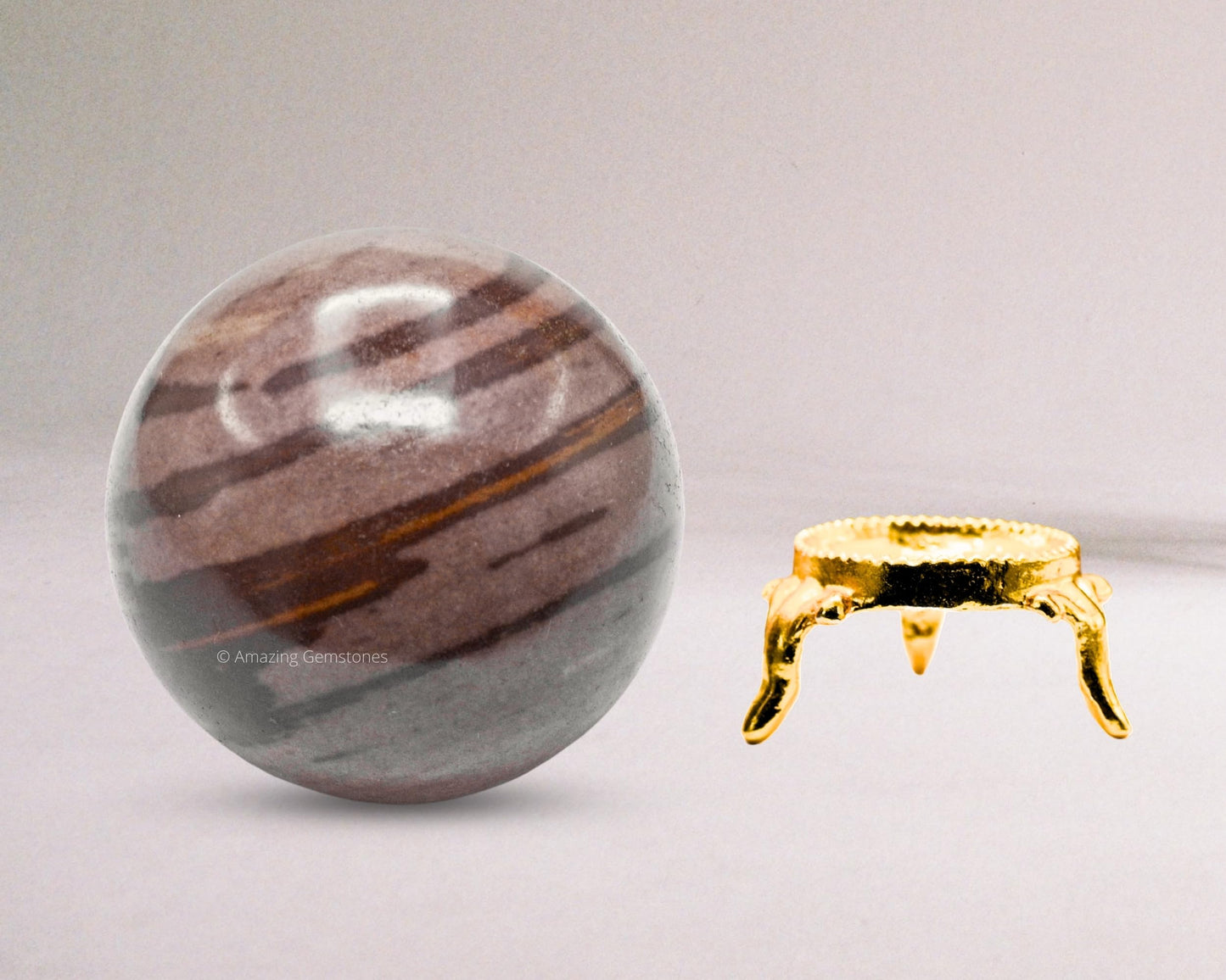 Amazing Gemstone Narmada Stone Crystal Ball with Stand - 2.5" Inches Large Crystal Sphere Meditation Balls for Witchcraft and Decorative Balls