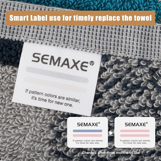 SEMAXE 18-Pack Bath Towel Set Include 6 Bath Towels, 6 Hand Towels, 6 Wash