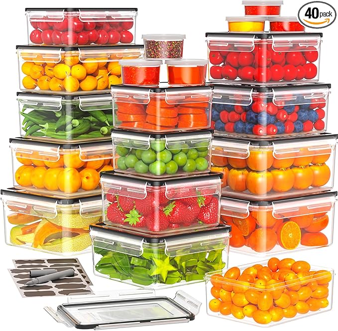 40 PCS Food Storage Containers