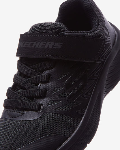 Skechers Boy's Microspec Texlor Sneaker, Black Textile Trim, 3 UK