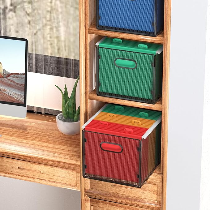 samstar 2 Pack Hanging File Organizer, Mesh File Folder Box Filing Box File