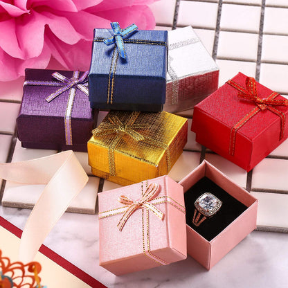 Pangda 12 Pieces Cardboard Earring Gift Box Jewellery Ring Box Necklace Bracelet Earring Jewelry Package Case for Valentine Birthday Gift(Classical Color,1.57 x 1.57 x 1.06 Inch)