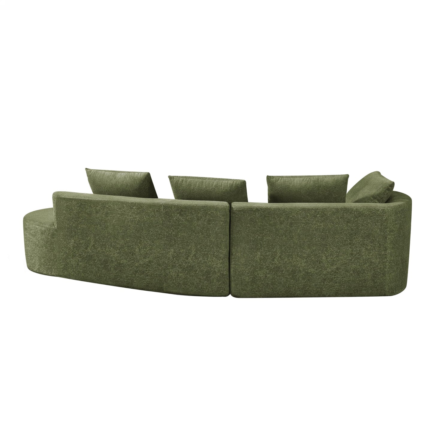 Christopher Knight Home 116" Modern Curved Sectional Sofa 2 Piece Set with Chaise Lounge, High-Density Compressed Sponge Couch, Fully Assembled Right Hand Facing Sofa for Living Room Lounge, Green