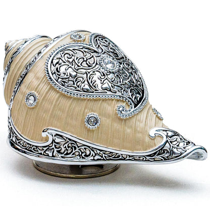 JARLL Luxury Conch Music Box Gift for Women Daughter Friends Sister Girlfriend Wife, Wind Up Music Box Play Memory, Ocean Gift for Wedding Anniversary Christmas Birthday