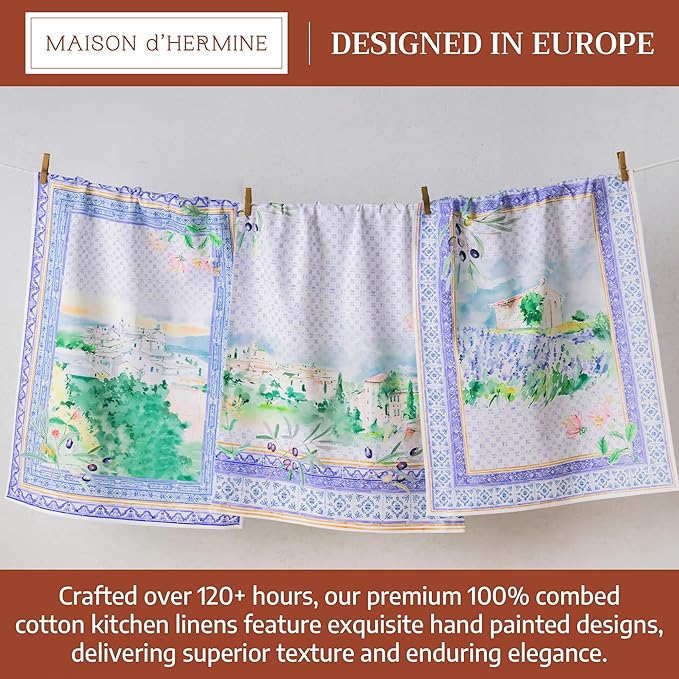 Maison d' Hermine Kitchen Towel 100% Combed Cotton Premium Set of 3
