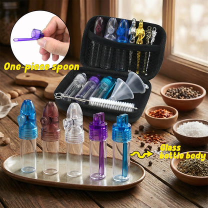 Molybdix Portable Spice Dispenser, 15 Pack Travel Seasoning Containers, Mini Kitchen Spices Containers Set, Leak-proof Metal Spices Jar for Outdoor Camping