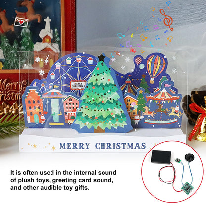 Geekstory Recordable Sound Module 8M Button Control Music Voice Chip Programmable with Speaker+Battery Box for DIY Music Greeting Card Christmas Creative Gift
