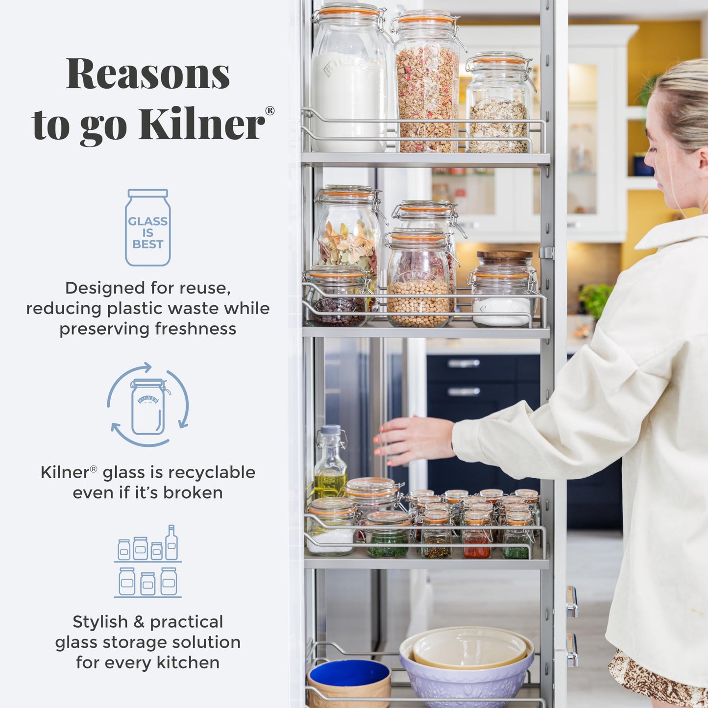 Kilner 0.35 Litre Breakfast Jar Set with Stainless Steel Spoon and Measuring Lid Perfect for Overnight Oats, Yogurt, Smoothie Bowls, Granola, Chia Pudding