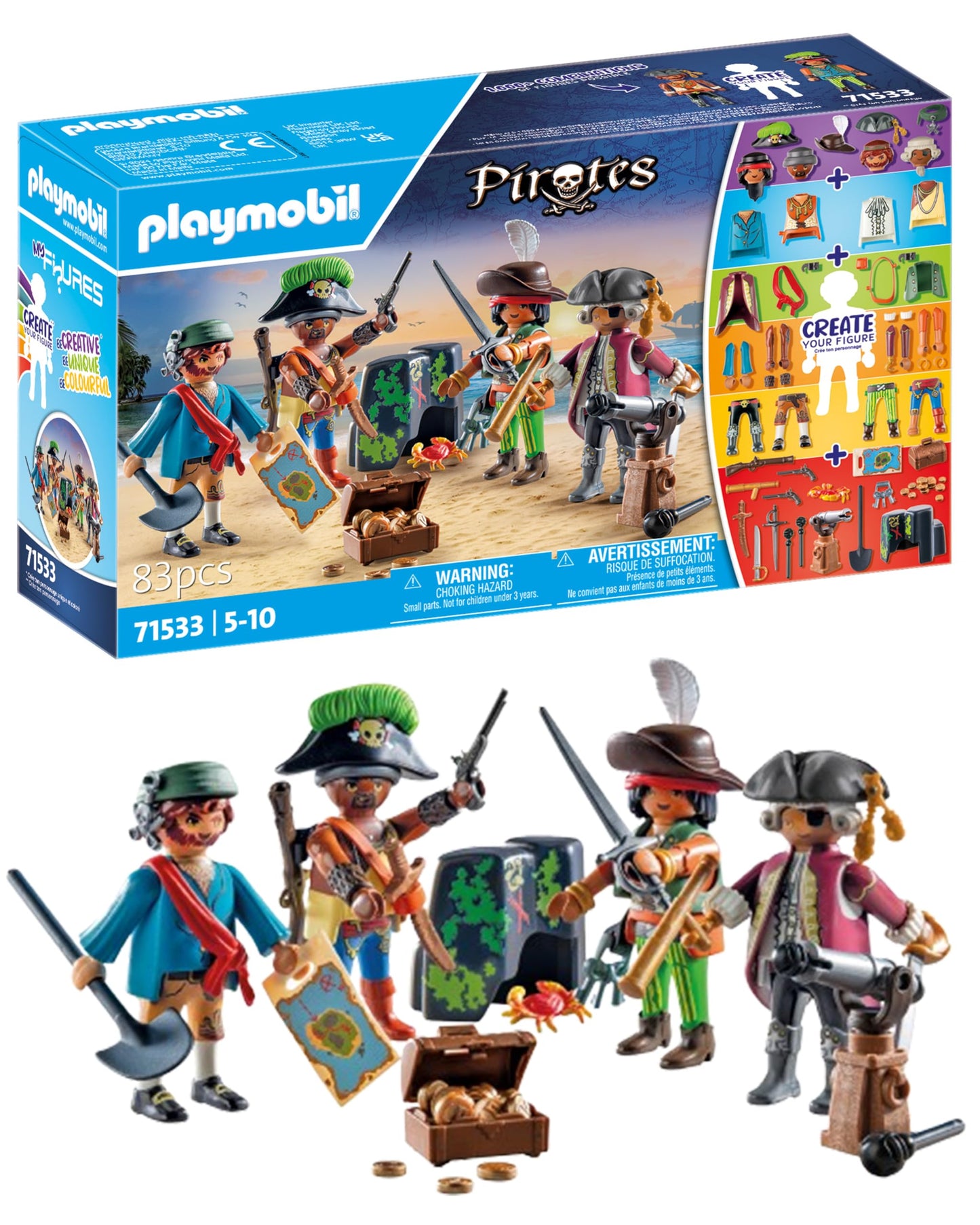 Playmobil 71533 My Figures: Pirates, figures collection, fun imaginative role-play, playsets suitable for children ages 4+
