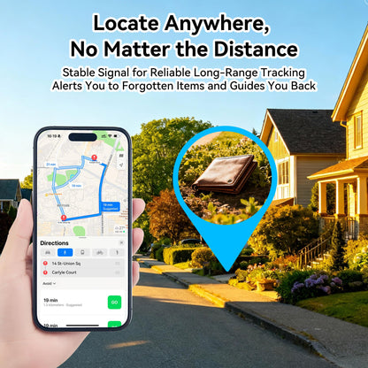 LandForce Ultra-Thin Wallet Tracker Card 0.07in IP68 Waterproof Bluetooth Tracker Smart Finder for Passport, Wireless Charging, Card Locator, iOS Only, Compatible with iPhone/iPad/Mac