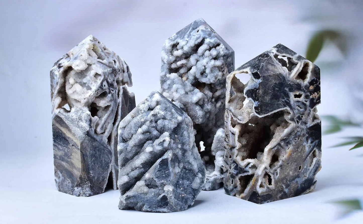 FZBHRO Large Sphalerite Geode Towers Crystal Point Obelisk Irregular Shape Healing Crystal Stone Wand Meditation Gift 1.7-2.2 Pound