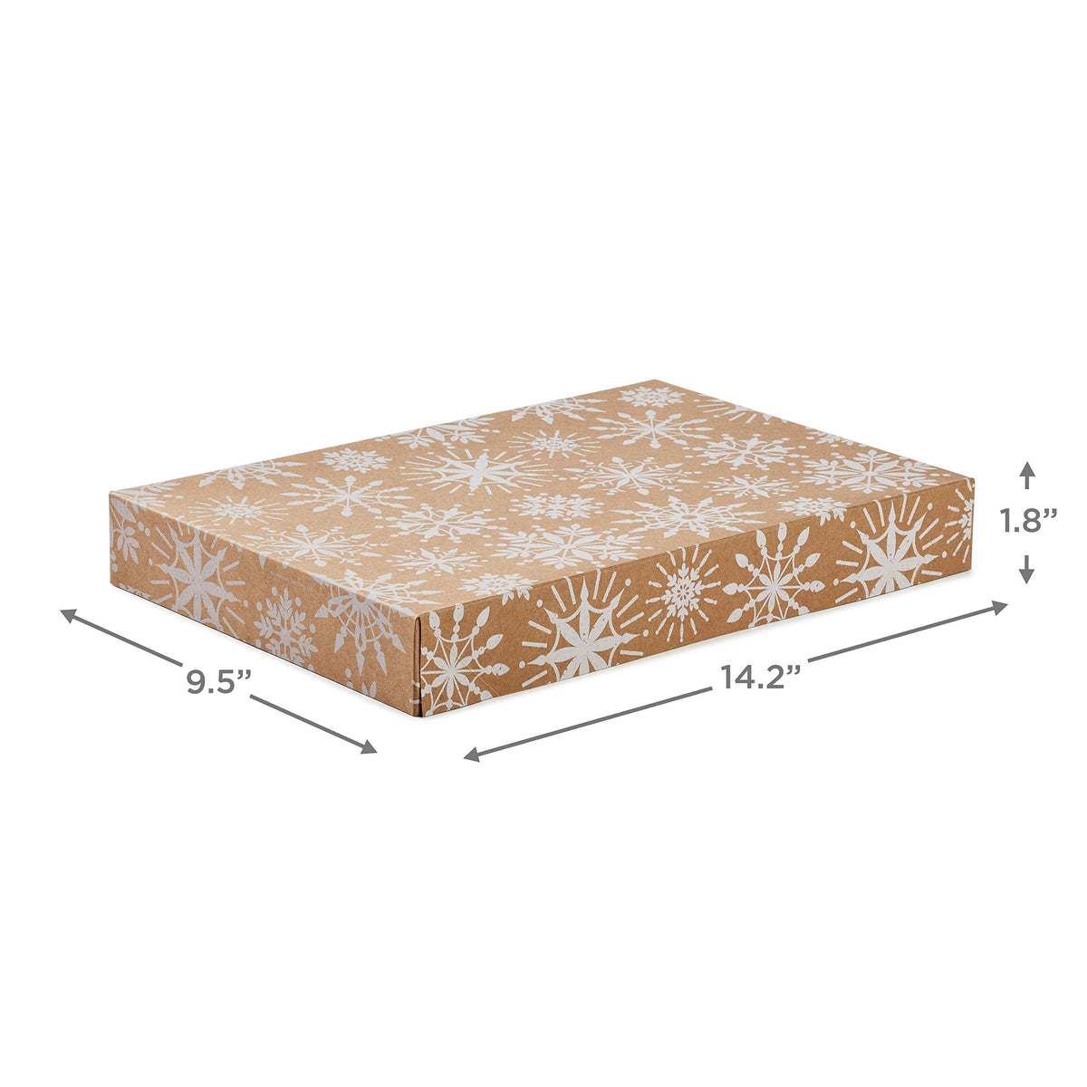 Hallmark Medium Christmas Gift Boxes with Lids (12 Shirt Boxes, 3 Designs: Navy Snowflakes, Gold Trees, Peace on Earth) for Christmas, Hanukkah, Holiday Parties