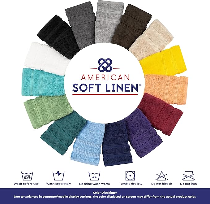 American Soft Linen 35x70 Jumbo Large Bath Towel, 600 GSM 100% Cotton Turkish