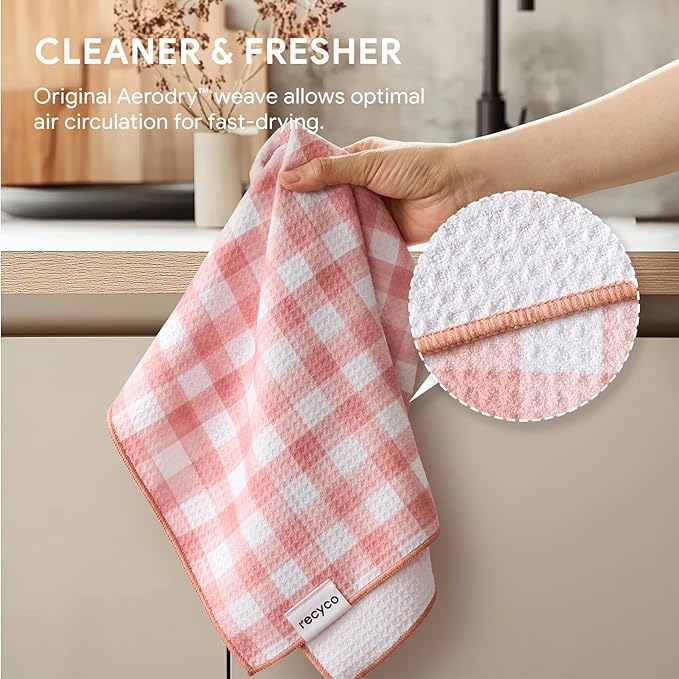 RECYCO Waffle Kitchen Towel Set of 2