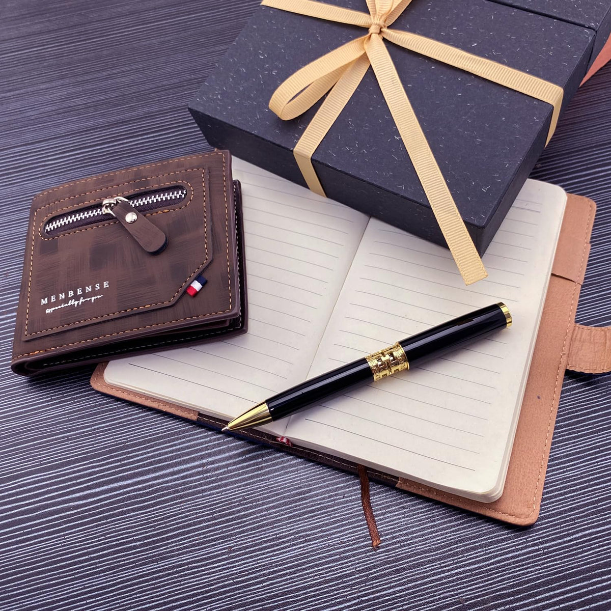 Yastar Customize Gift Pen with a Wallet, Fancy Business Gift set Ballpoint Pen with 2 Black Ink Refills Quality Pens Metal Body - Custom with Names Message -for Family Colleague Elder Friends
