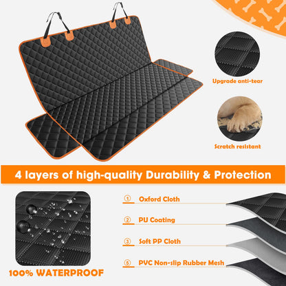 JOEJOY Dog Car Seat Cover - Waterproof Back Seat Cover for Dogs, Non-slip & Scratch Proof Car Seat Cover for Dogs, Easy to Clean Car Back Seat Cover Universal fits SUVs Cars
