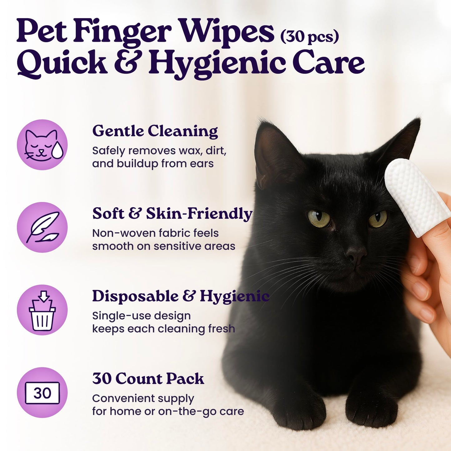 Cat Care Grooming Kit 6 in 1, Include: Nail Clipper, Brush for Shedding, Wand Toy, Interactive Ball Toy, Bath Brush, Ear Cleaner Finger Wipes (30ct.), Cat Grooming Supplies