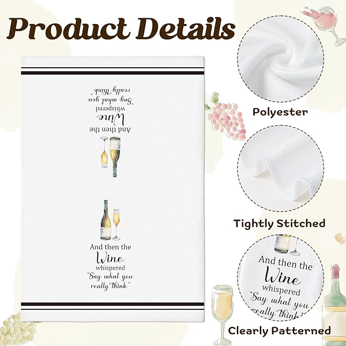 GROBRO7 Funny Wine Hand Towel