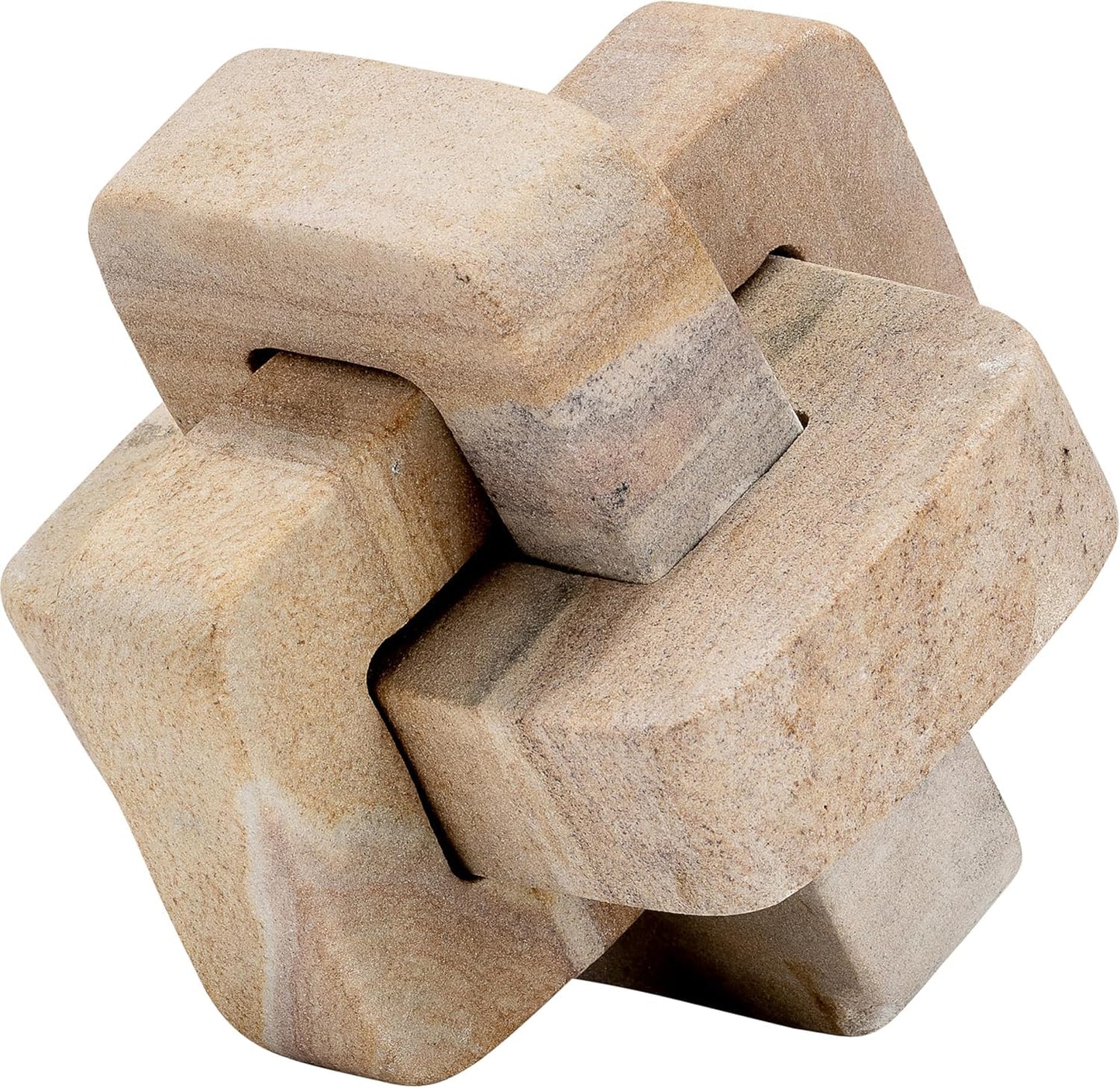 Decorative Knot Sculpture for Modern Home Decor – Natural Brown Marble Decorative Object – Shelf Styling & Coffee Table Decor for Office, Bathroom & Living Room – 5"
